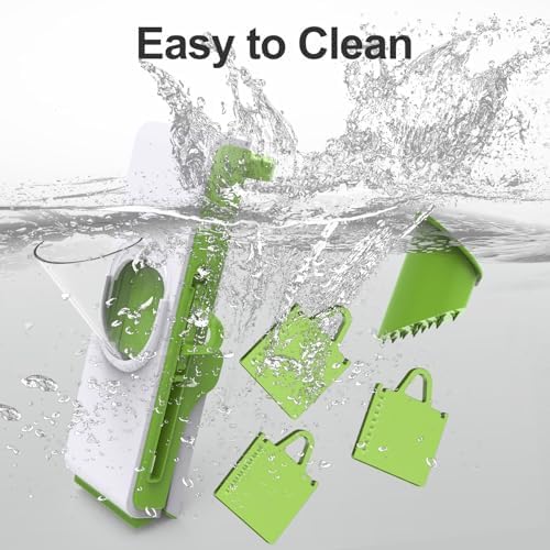 Mandoline Slicer Safe Multifunctional Dicer Adjustable Commercial Slicer Machine Stainless Steel Chopper (White Green)