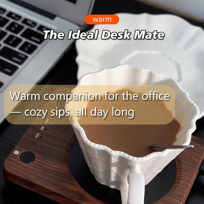 SEALON SLM03 Electric Coffee Mug Warmer - 3-Temperature Desk Cup Warmer with Auto Shut-Off (4 Hours) for Heating Coffee, Tea, Milk & Beverages