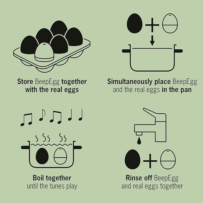 BeepEgg Basic Orange – Egg Timer for Boiling Eggs – Musical Egg Cooker for Soft, Medium, Hard Boiled Eggs – Food Safe – Singing Floating Egg Timer – Egg Cooker for 3 Levels of Doneness - Brainstream