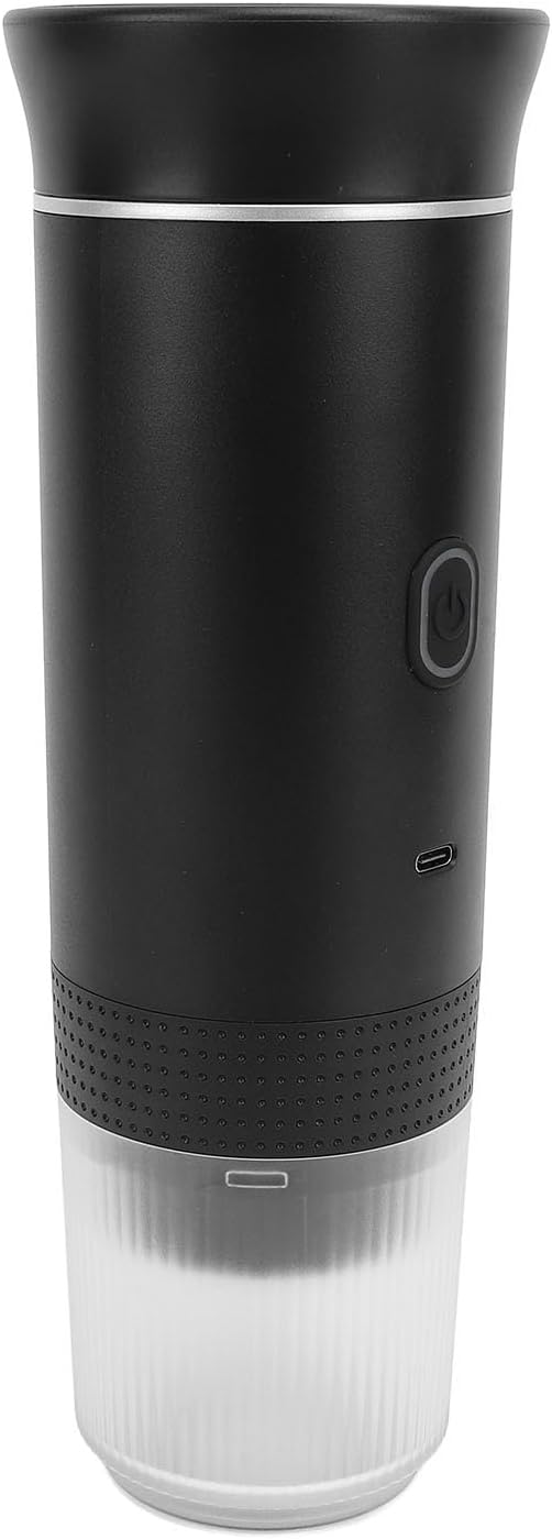 Asixxsix Portable Maker, Rechargeable 2500mAh Battery One Button Operation Travel Coffee Maker, Camping with Rich Flavor Extraction for Travel Office Household (Black)