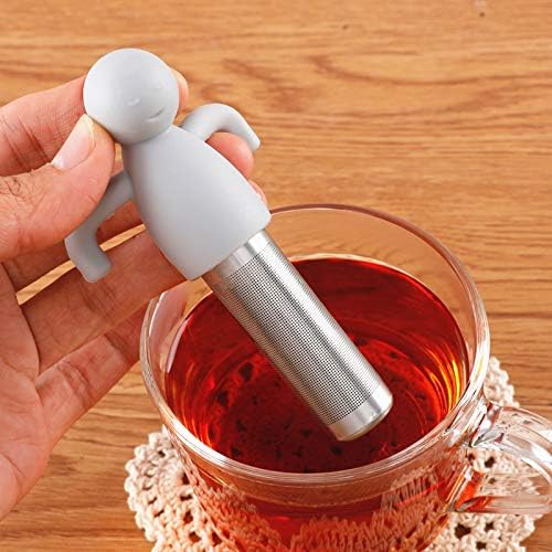 Leden Tea Infuser for Loose Tea 2 Pack Tea Steeper with Fine Mesh Stainless Steel Tea Strainer for Cup Mug, Nice Gift for Couples, Gray and Rose Red