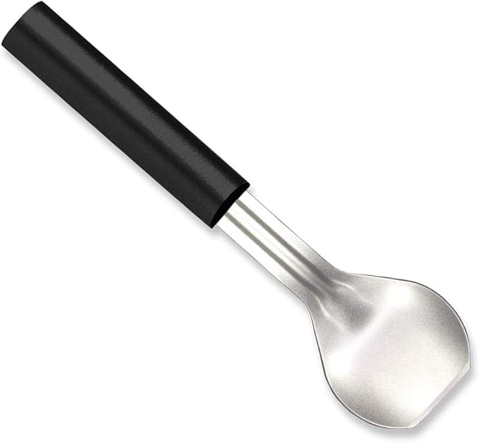 Rada Cutlery Ice Cream Scoop (W237), 2.38" x 2.38" Stainless Steel Bowl, Black Handle