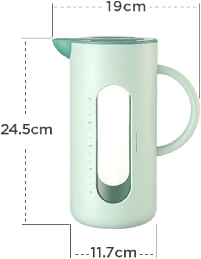 Cold kettle Cold kettle household high temperature resistant cold kettle set glass kettle cold bubble pot Water Pitcher Set for Hot/Cold Water(Green)