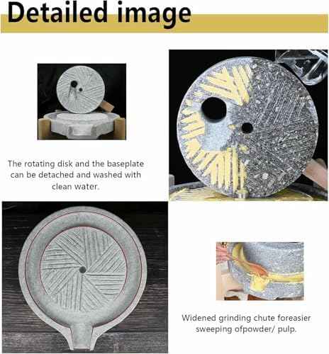 Artisan Handmade Granite Food Mill - Natural Stone Grinder for Dry/Wet Foods, Nuts, Corn & SES - Perfect for Cooking & ing