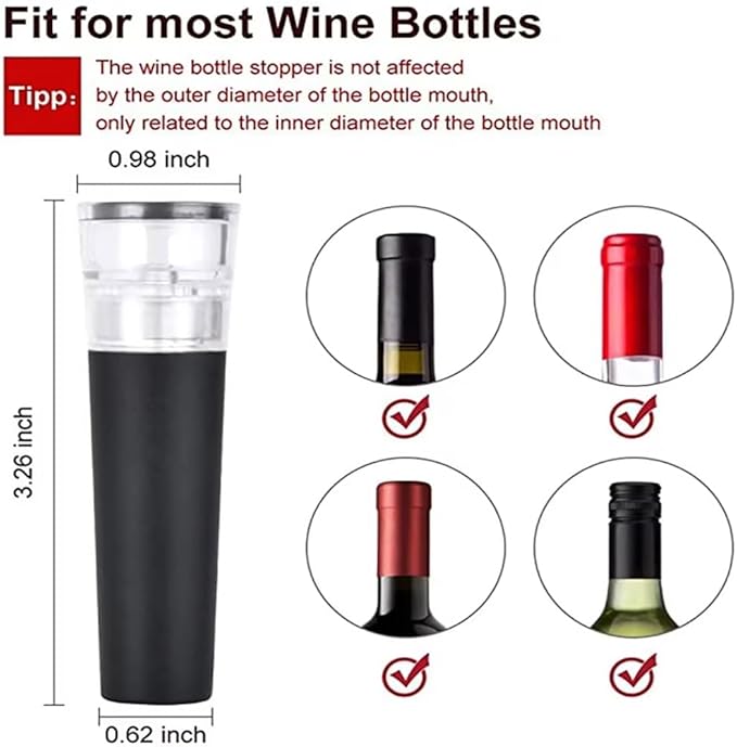 Black Silicone Stopper 1/2/3/4pcs, Wine Bottle Stopper With Built-in Vacuum, Wine Pump, Food Safety Silicone Cap, Vacuum Wine Stopper, Winery Accessories(4pcs)