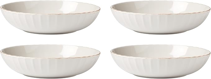 Lenox 897193 French Perle Scallop Pasta Bowls, Set of 4
