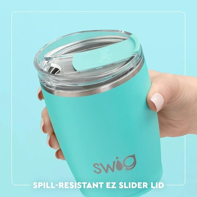 Swig Life 12oz Insulated Tumbler, Travel Coffee Tumbler with Lid, Cup Holder Friendly Travel Coffee Mug, Stainless Steel, 12 oz Reusable Insulated Coffee Mug (Saturdays in Columbus)