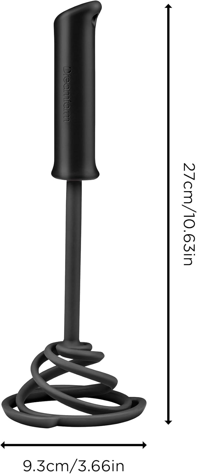Dreamfarm Smood Lite Easy One-Handed & Ergonomic Soft-Grip, Nylon Vegetable & Potato Masher - Black