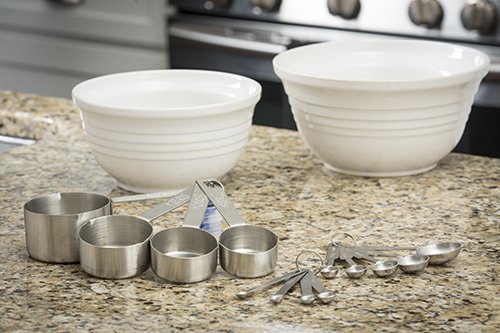 TableCraft Bakers Dozen Measuring Set Includes Measuring Spoons, Measuring Cups and Spice Spoons Silver