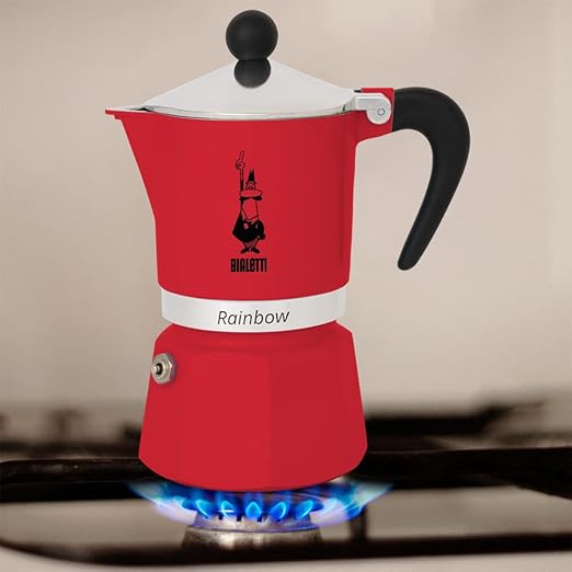 Bialetti Moka Express Rainbow (Red, 3 Cups)
