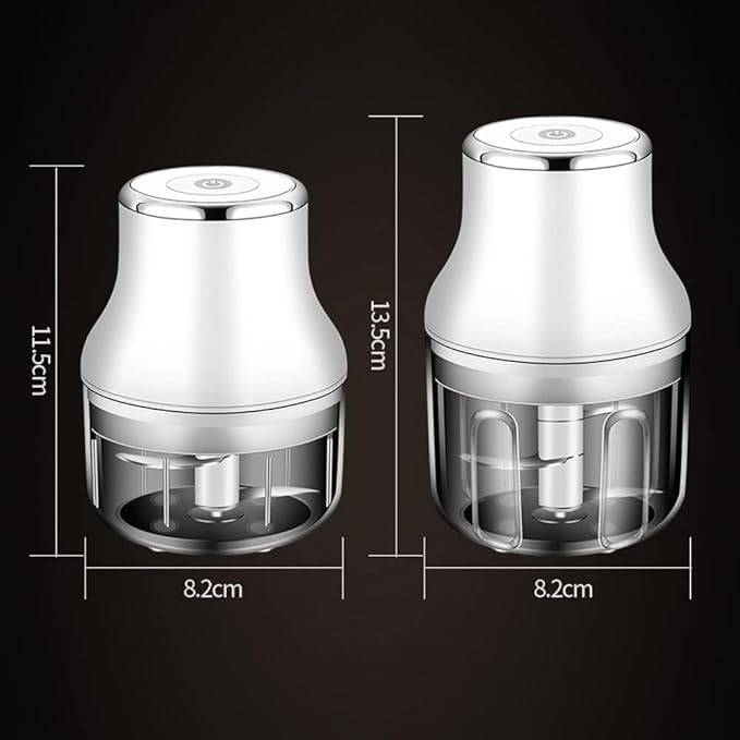 Electric Garlic Chopper, Mini Portable Food Chopper for Garlic Onion, USB Chargable Powerful Vegetable Chopper Garlic Mincer Garlic Press Small Food Processor for Veggie Meat (Size : Small)