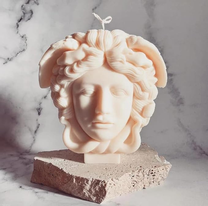 Large Medusa Snake Hair Face Silicone Molds, DIY Goddess Molds for Candle Making, Abstract face Aroma Gypsum Molds for Home Decor Art Crafts