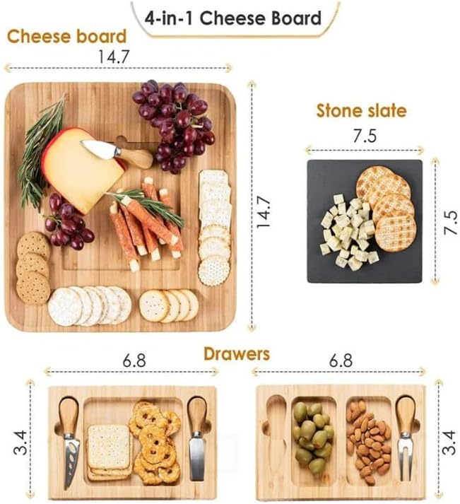 Personalized Charcuterie Board Gift Set with Accessories - Custom Engraved Cheese Board for Couples, Wedding, Housewarming - Unique Host Gift for New Home, In-Laws, Entertaining