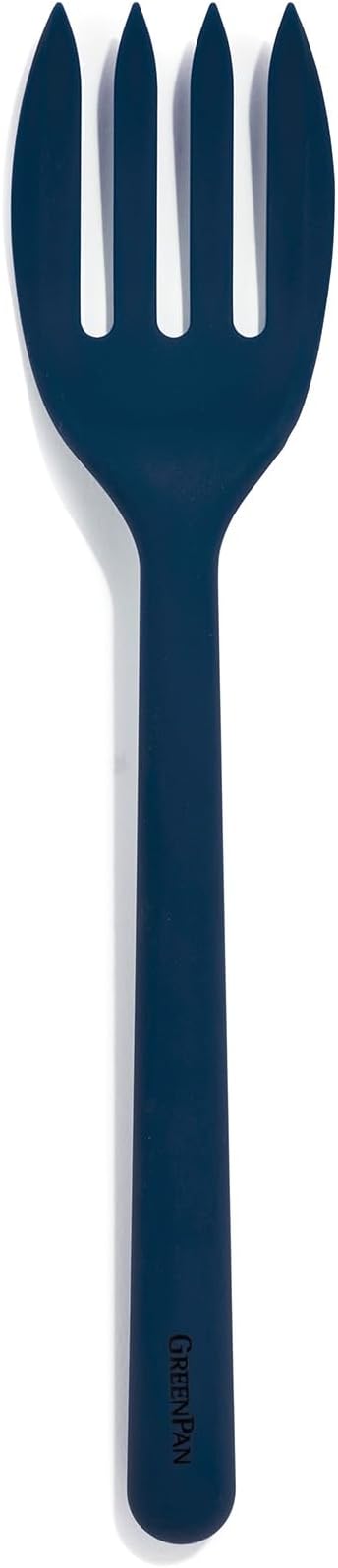 GreenPan Silicone Ultimate Fork, Mixing Stirring Serving, Cooking Kitchen Utensil, Flexible Rubber Nonstick Cookware, Rigid Steel Core, Heat-Resistant, Anti-Slip Handle, BPA-Free Dishwasher Safe, Blue