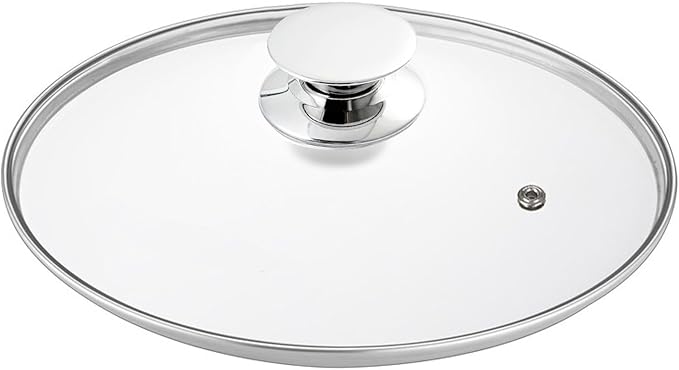 Glass Lids for Pots and Pans, 8, 11, 12, 12.6 Inch Pan Covers for Cookware, Tempered Glass Lid for Replacement, Dishwasher Safe & Microwave Oven Safe (12 Inch)