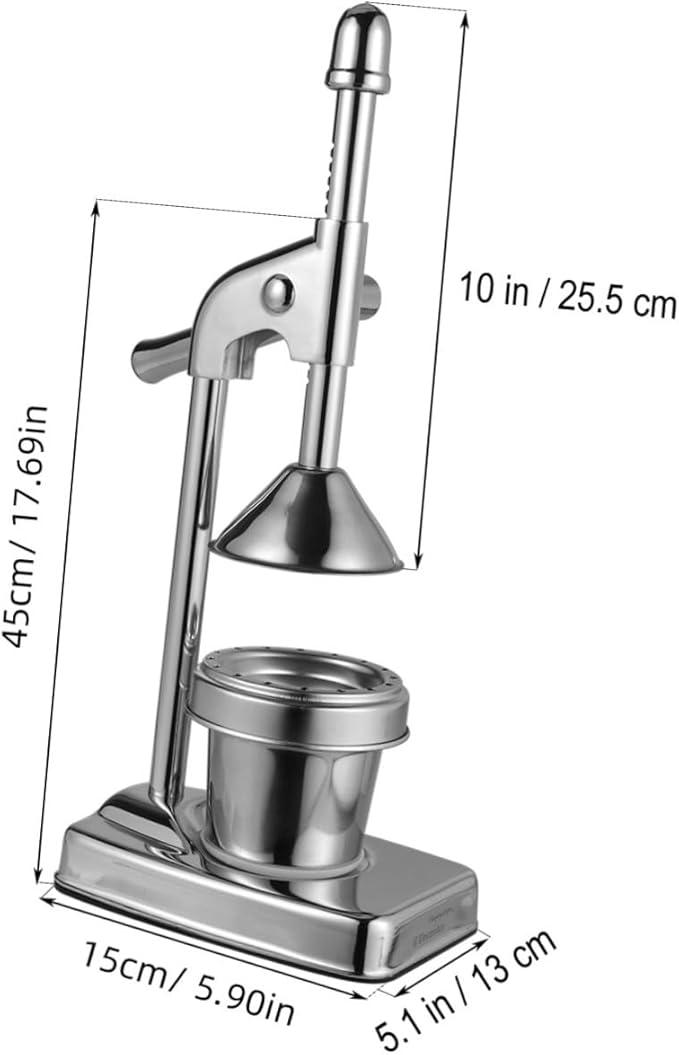 OUNONA Stainless Steel Manual Press Juicer for Citrus and Fruits Handheld Fruit Extractor Easy to Clean for Home and Kitchen Juicing
