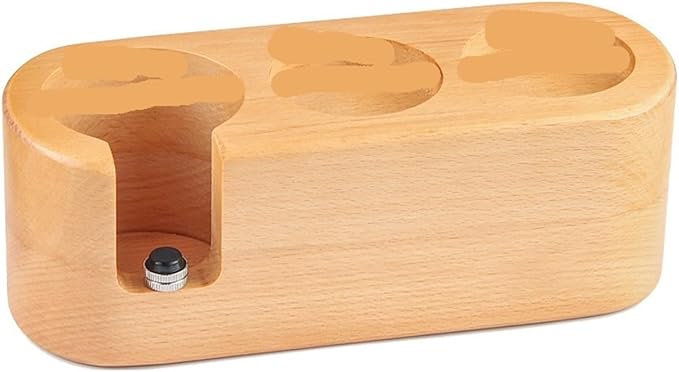 Walnut Wood Coffee Filter Holder, Espresso Tamper Mat Stand, Coffee Maker Support Base Rack, Barista Accessories(Yellow)
