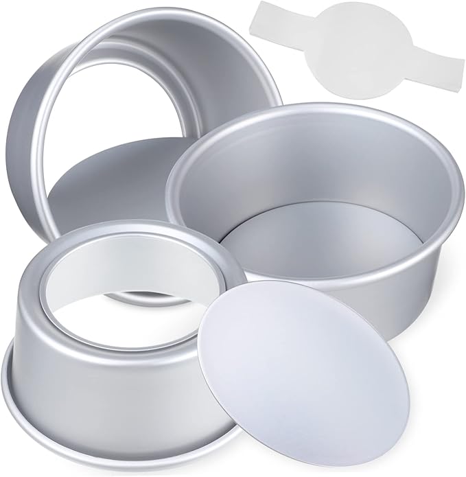 6-Inch Cake Tin Set Parchment Liners Nonstick Baking Molds for Cakes for Oven Use for Home Bakers