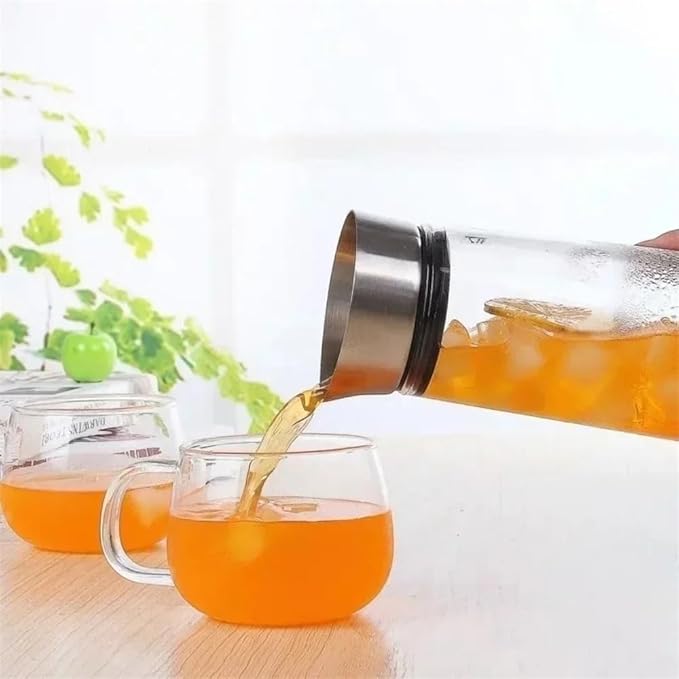 Pitcher Glass Water Pitcher with Lid Glass Pitcher for Refrigerator for Drinking Hot/Cold Water Iced Tea, Coffee, Juice and Homemade Drinks 1L/1.5L Water Pitcher(1500ML)