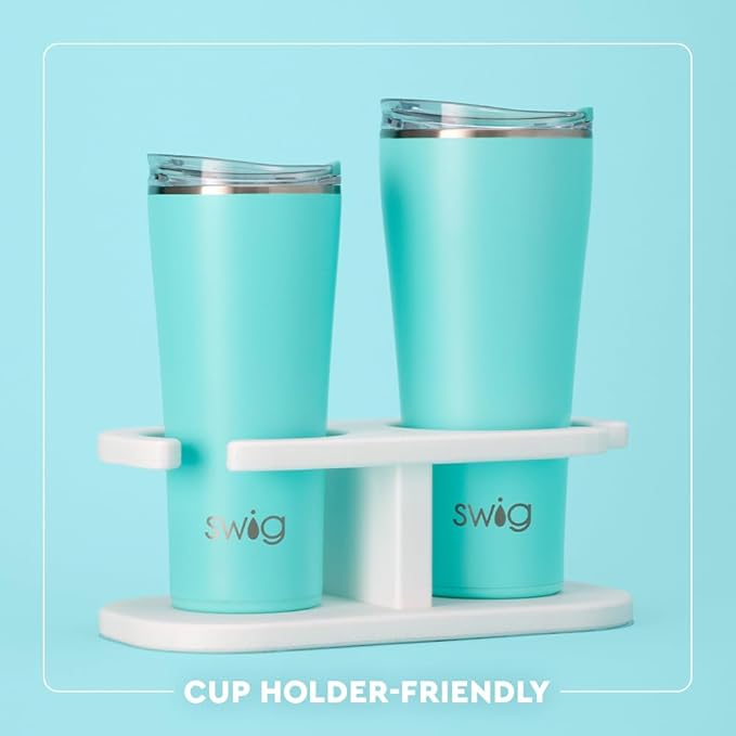 Swig Life 22oz Insulated Tumbler, Travel Coffee Tumbler with Lid, Cup Holder Friendly Travel Coffee Mug, Stainless Steel (Fresh Cut)