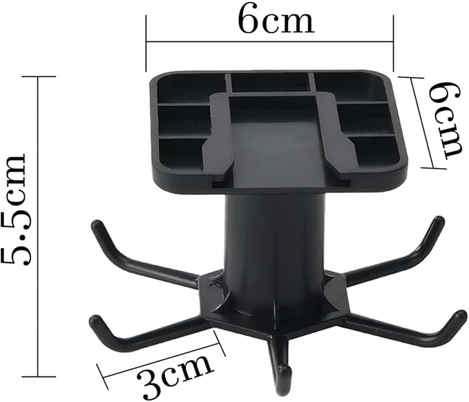 2PCS Under Cabinet Hooks for Kitchen Utensils, 360° Rotating Utility Hooks, Space-Saving Adhesive Kitchen Storage Rack for Hanging Tools and Utensils, Durable and Easy Installation (Black)