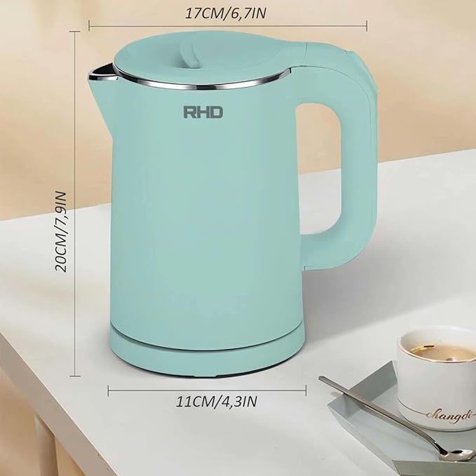 0.8L Small Electric Kettles for Boiling Water, Stainless Steel Mini Travel Kettle, 1000W Fast Boil Teapot, Boil-Dry Protection & Auto Shut-Off, Perfect For Traveling Cooking, Coffee, Tea, Eggs(Green)