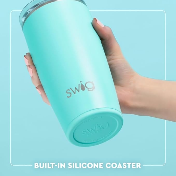 Swig Life 22oz Insulated Tumbler, Travel Coffee Tumbler with Lid, Cup Holder Friendly Travel Coffee Mug, Stainless Steel, 22 oz Tumblers, Reusable Insulated Mug with Lid (Candy Crush)