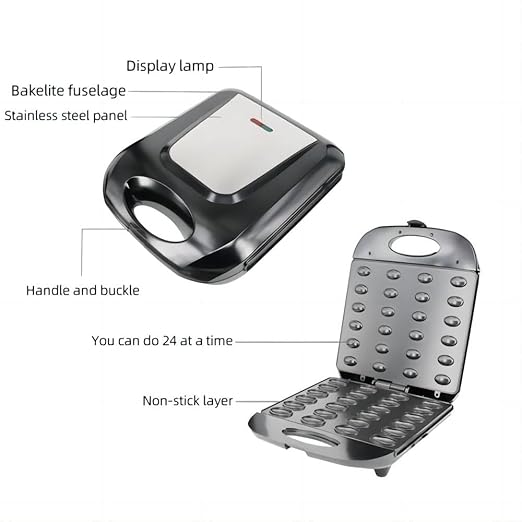 Walnut Cookie Maker 24 Holes Mold Maker Electric Walnut Cake Maker Mini Nut Waffle Bread Machine Sandwich Iron,Toaster Baking Breakfast Pan