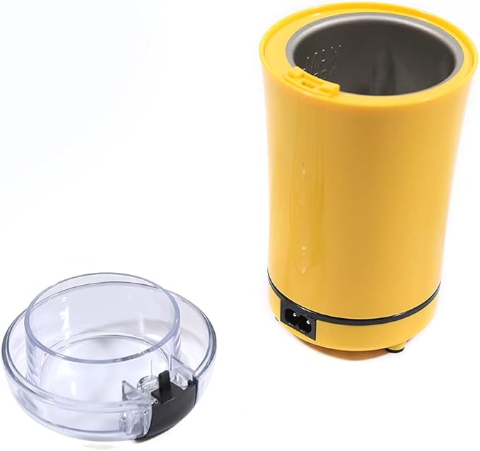 Electric Coffee Grinder, 150W Small Spice Grinder with Stainless Steel Blade, 50g Capacity One-Touch Mill for Coffee Beans, Pepper, Herbs, Nuts (Yellow)
