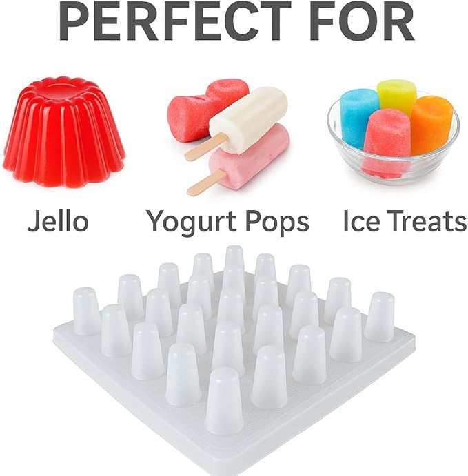 25-Cavity Mini Popsicle Mold – 50 mL Gelapaleta Mold Tray – Jello Pops, Mini Popsicles & Jello Shot Mold – Plastic Frozen Treat Maker – Made in Mexico