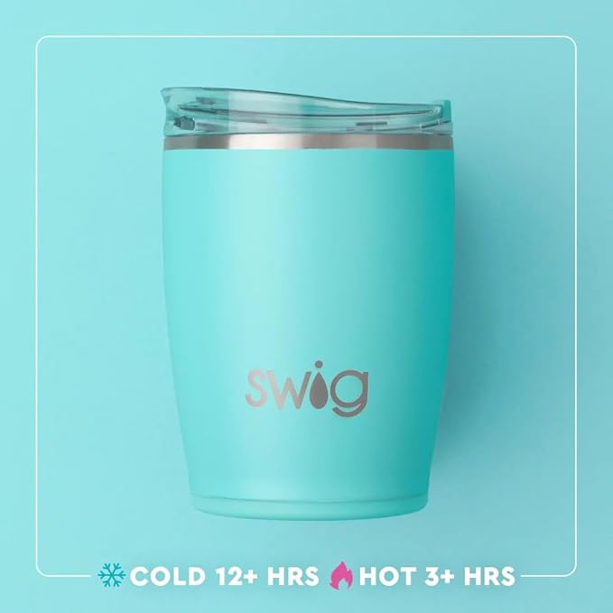 Swig Life 12oz Insulated Tumbler, Halloween Travel Coffee Tumbler with Lid, Cup Holder Friendly Travel Coffee Mug, Stainless Steel, 12 oz Reusable Insulated Coffee Mug (Boo Crew Ghost)