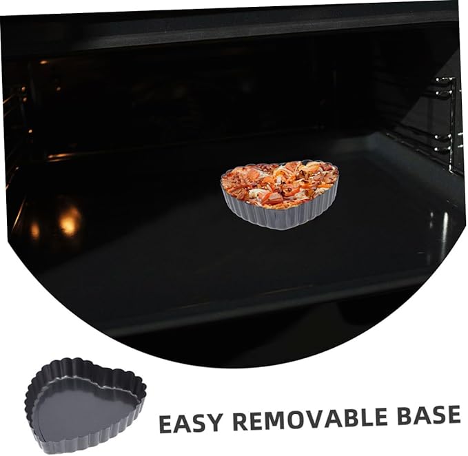 PRETYZOOM 6PCS Nonstick Mini Heart Shaped Tart Pans with Removable Bottom for Easy Release for Baking Cakes Pies and Desserts Valentine's Day and Special Occasions