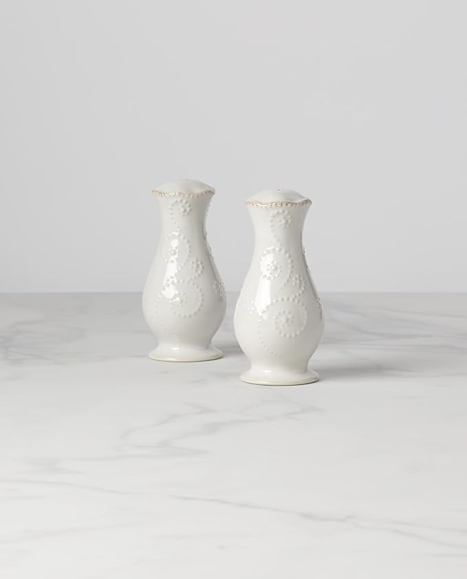 Lenox French Perle White Tall Salt and Pepper Set -