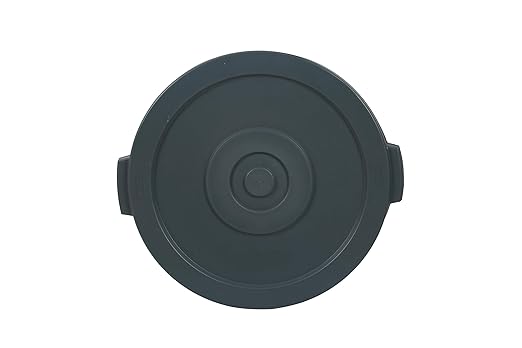 PLASTIC PRINCE Round Trash Can Lid, Compatible with 32 Gallon Wastebasket Garbage Can, Gray Plastic