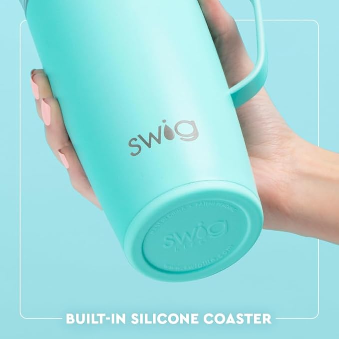 Swig Life 22oz Travel Mug, Insulated Tumbler with Handle and Lid, Travel Coffee Mug, Cup Holder Friendly, Stainless Steel 22 oz Tumbler, Reusable Insulated with Lid (Mystique)