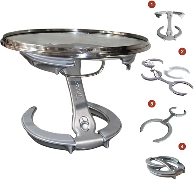 Trivae Pot Lid Holder – 4-in-1 Pot Lid Holder While Cooking, Pan Lid Holder, Trivet & Cake Stand – Versatile Kitchen Tool for Hot Pots, Serving & Display – Space-Saving, Heat-Resistant Stand