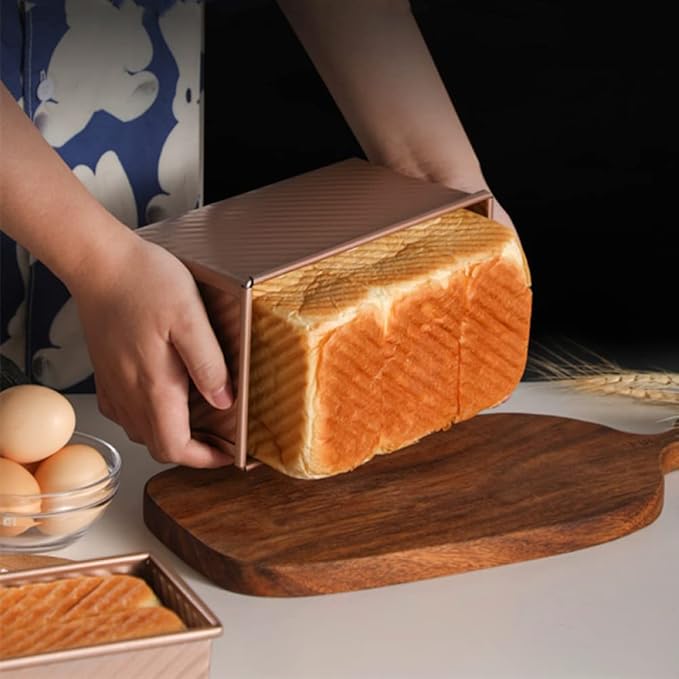 Cake Tin， Non-Stick Cake Mould, Baking ToolsBaking Mold,Cake Mould,Baking Baking Baking Pan Bread Oven Cake Mold Rectangular Toast Making Box with Lid Non Stick Skillet Pan Pans (Color : Large Black S
