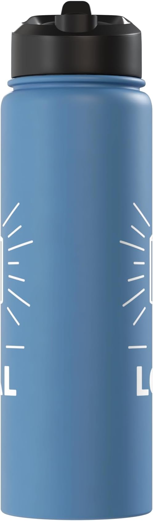 Funny Eat Local Milk Carton Minimalist Saying Stainless Steel Insulated Water Bottle
