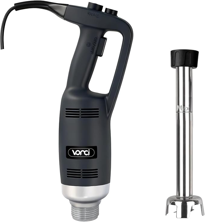VONCI 500W Commercial Immersion Blender, 12" SUS 304 Removable Shaft, Heavy Duty Power Hand Mixer with Variable Speed 6000-20000RPM, Professional Electric Stick Blender for Restaurant Kitchen Use.