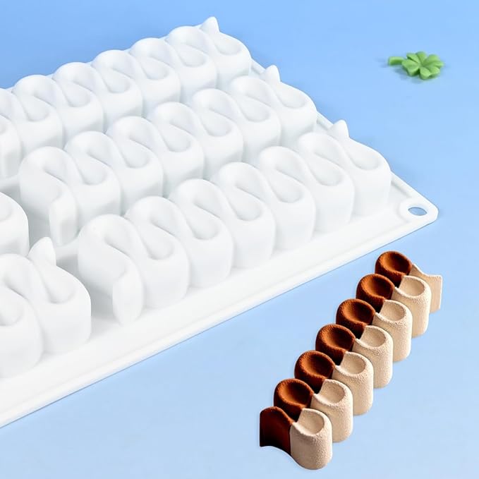 Silicone Molds, Long Baking Mold for Making Chocolate, Cake, Jelly, Dome Mouss (D_Caterpillar)