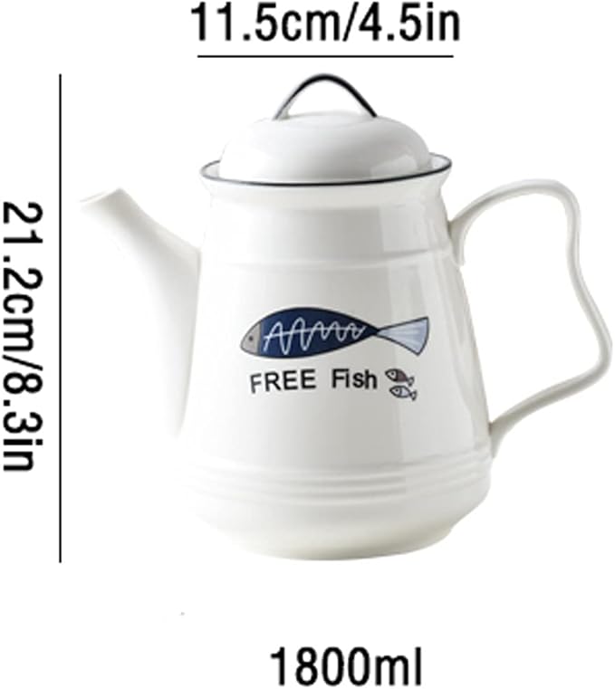 GRFIT Carafe Ceramic Cold Kettle with Handle Large Capacity Filter Teapot Teapot Home High Temperature Resistant Pitcher with Lid (170g) Water Pitcher (Color : D)