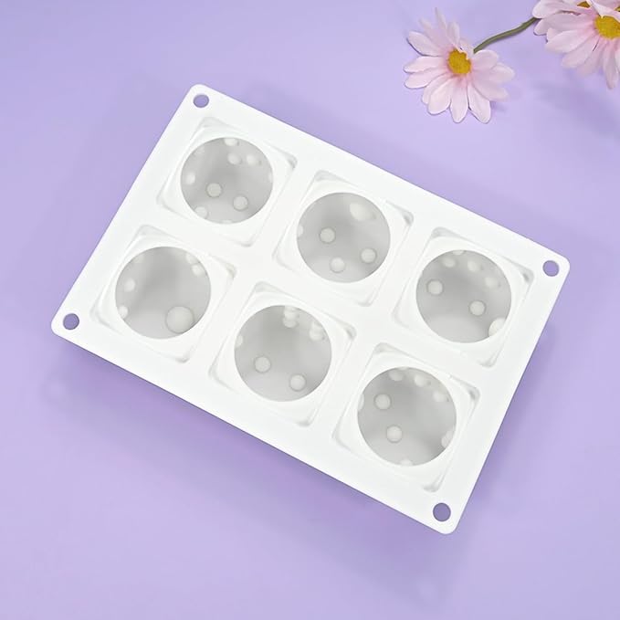 mostsom Silicone Molds Mousse Mold Silicone Pastry Mold 6 Cavity 3D Dice Dessert Mousse Cake Molds for Baking DIY Craft Soap Candle Mold Cake Decoration Tools (A_ Dice Shape)
