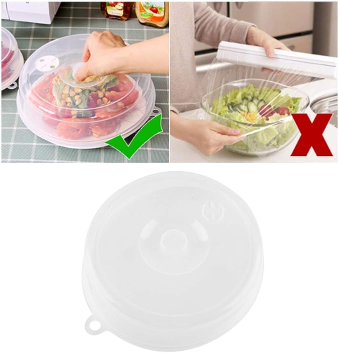 Washable Microwave Plate Cover, Microwave Plate Lid, Silicone for Microwave Oven Accessories Cookware Lids for Microwave Oven Parts Bakeware Lids (L)