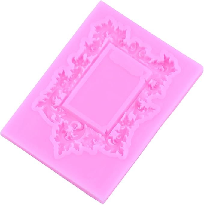 Mujiang Photo Frame Fondant Mold Picture Frames Silicone Molds Baroque Frames Mold Vintage Frame Chocolate Molds For Cake Decorating Cupcake Topper Candy Polymer Clay Gum Paste Set Of 6
