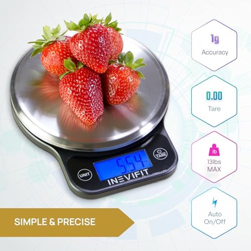 INEVIFIT Strength & Nutrition Bundle, Digital Kitchen Scale & 150 LBS Resistance Band Set for Home Workouts & Meal Prep