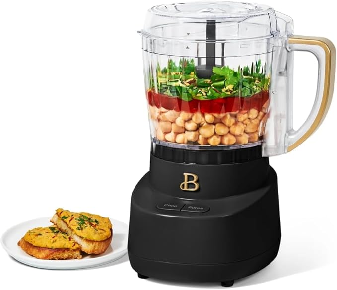 3-Cup Mini Food Chopper 250W with Bowl, Electric Food Processor, Chop & Puree Function, Dishwasher Safe Parts, Safety Lid, Compact Kitchen Appliance (Black)
