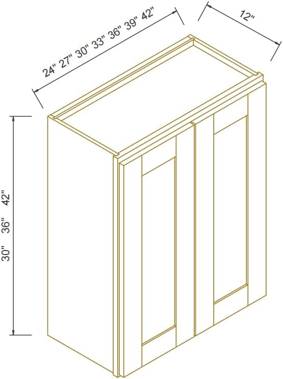 Wall-Mounted Cabinet – Solid Wood Shaker Style Medicine Cabinet with Adjustable Shelves & Soft-Close Doors for Bathroom, Kitchen, and Office Storage (Jade Green, 39" W x 12" D x 36" H)