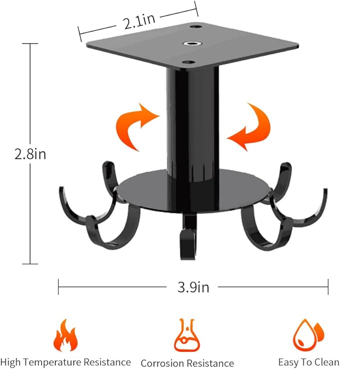 Aosome Under Cabinet Utensil Holder Hanger 360°Rotating Stainless Steel Kitchen Utensil Hanger 8 Hooks