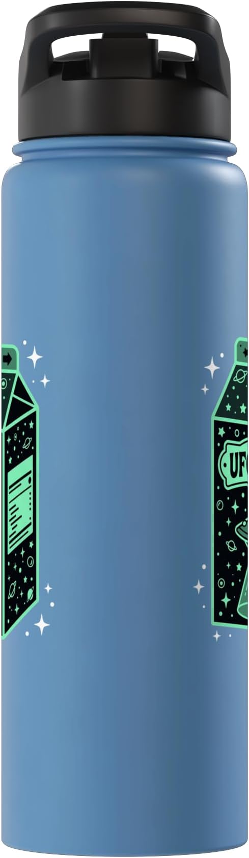 UFO Juice Retro Cat Abduction Alien Space Milk Cosmos Stainless Steel Insulated Water Bottle
