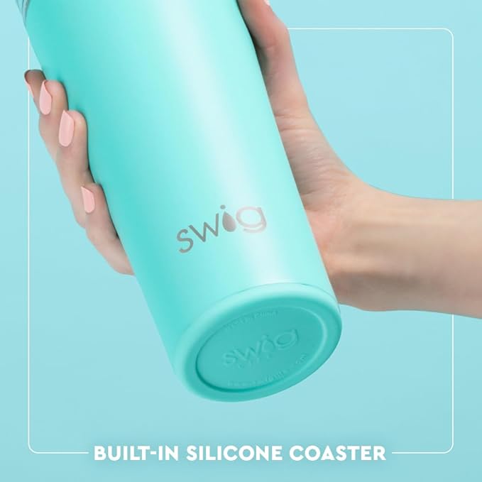 Swig Life 22oz Insulated Tumbler, Travel Coffee Tumbler with Lid, Cup Holder Friendly Travel Coffee Mug, Stainless Steel (Fresh Cut)